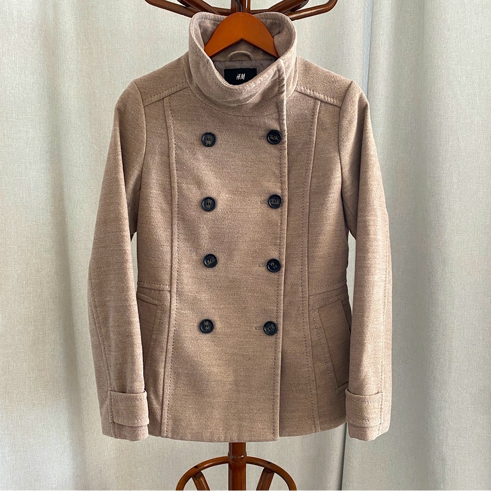 H&M Short Coat Funnel-collar